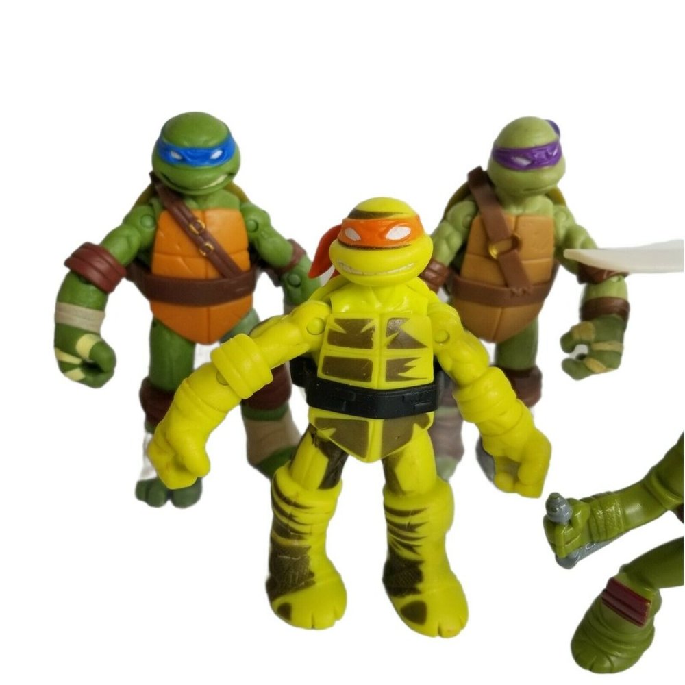 Teenage Mutant Ninja Turtles Action Figure Toy Lot 2012 Viacom 4 inches TMNT - Picture 3 of 8